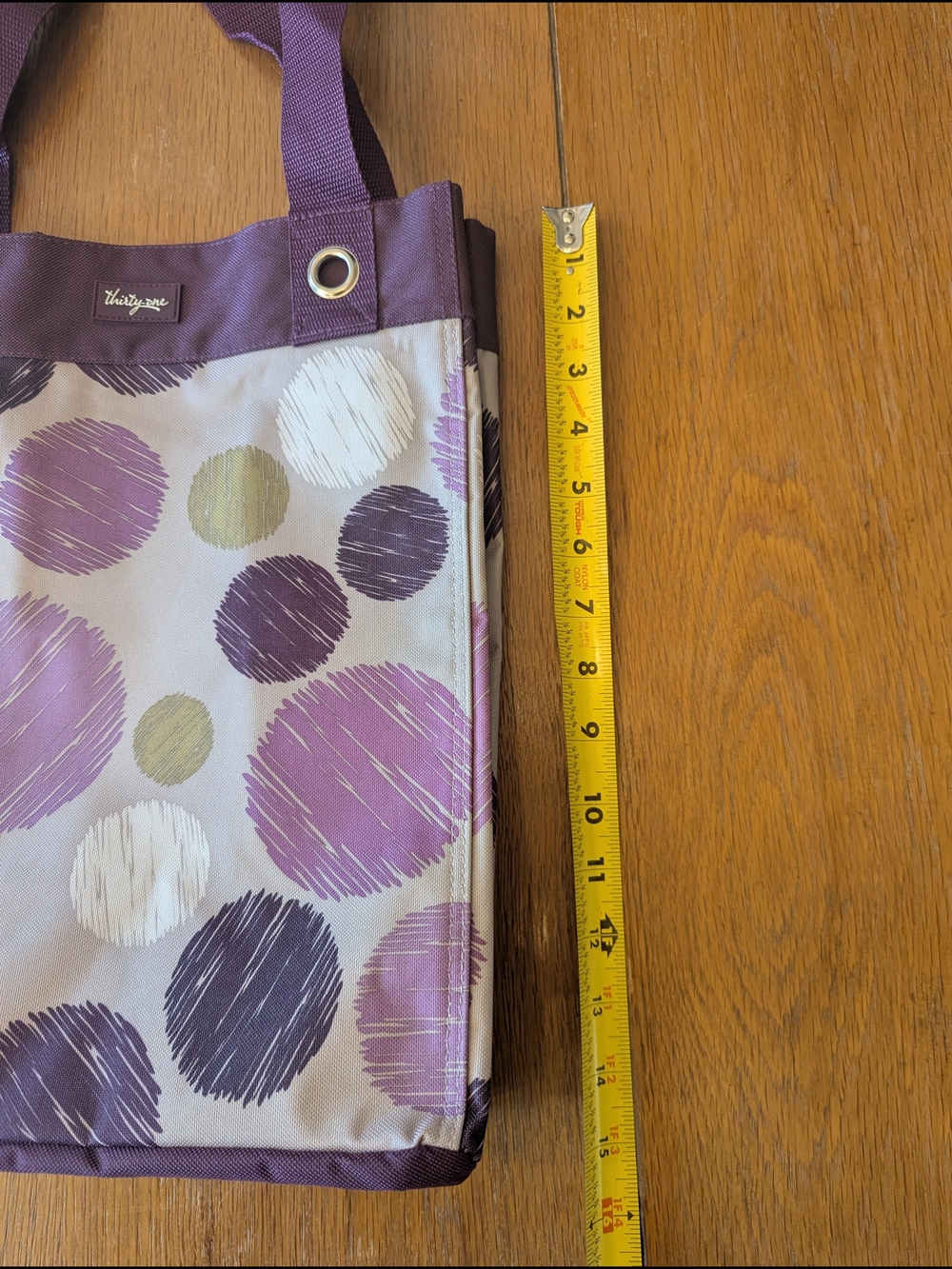 Thirty-One Plum Dot Tote Bag - Picture 7 of 10